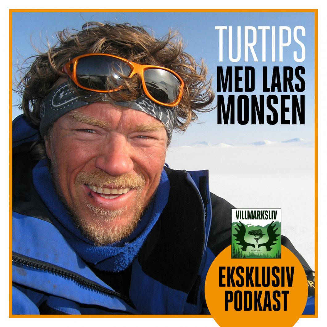 Lars Monsen med solbriller og buff. I denne episoden snakker han om utstyr og kommer med praktiske turtips.