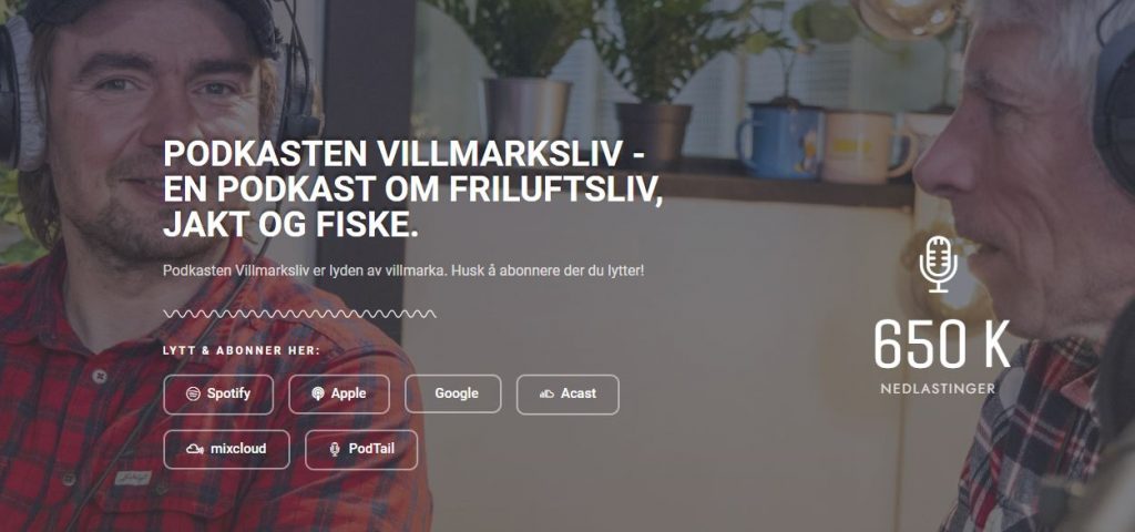 Bilde av nettsiden Podkasten Villmarksliv.